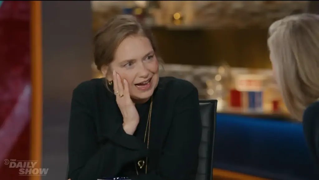 Merritt Wever appearing on The Daily Show