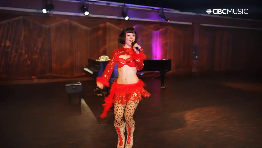 Mikayla Geier performing HOTLINE in CBC Vancouver Studio One