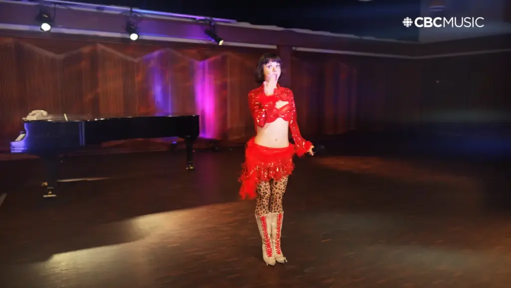 Mikayla Geier during her HOTLINE performance at CBC Vancouver Studio One