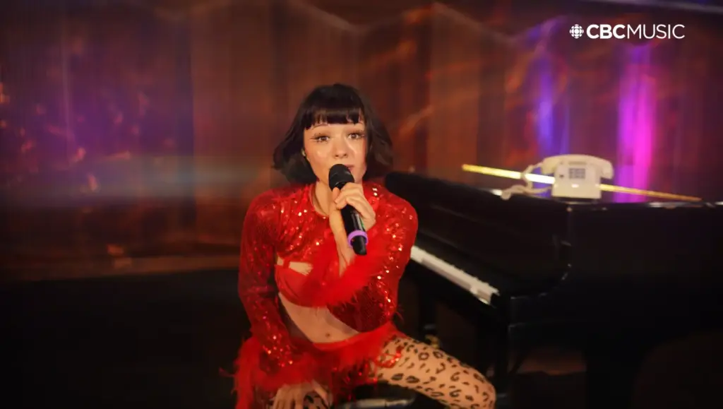 Mikayla Geier performing HOTLINE at CBC Vancouver Studio One