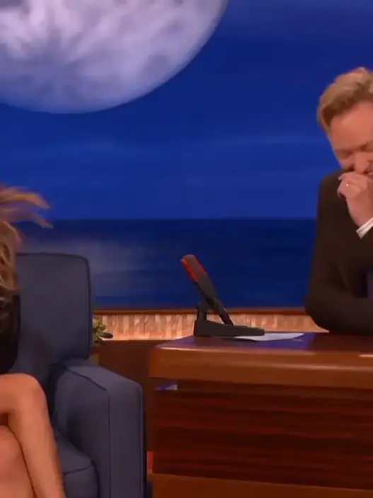 Nasim Pedrad during her CONAN interview about her teenage crush on Conan O’Brien