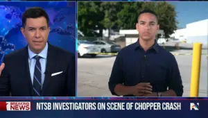 Tom Llamas Covers F-16 Crash, Plane Fire, Flash Floods & Princess Diana Fallout on NBC Nightly News
