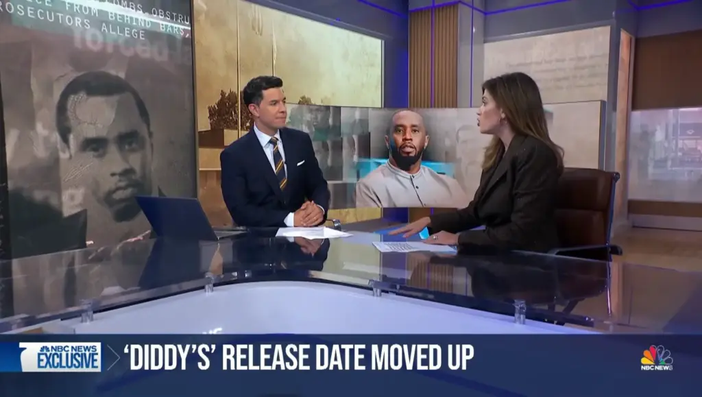 NBC Nightly News report that Sean Diddy Combs projected prison release date moved up
