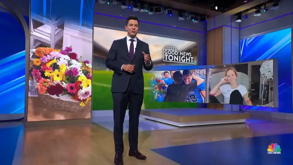 Tom Llamas introducing the Good News Tonight story about Alex Henson