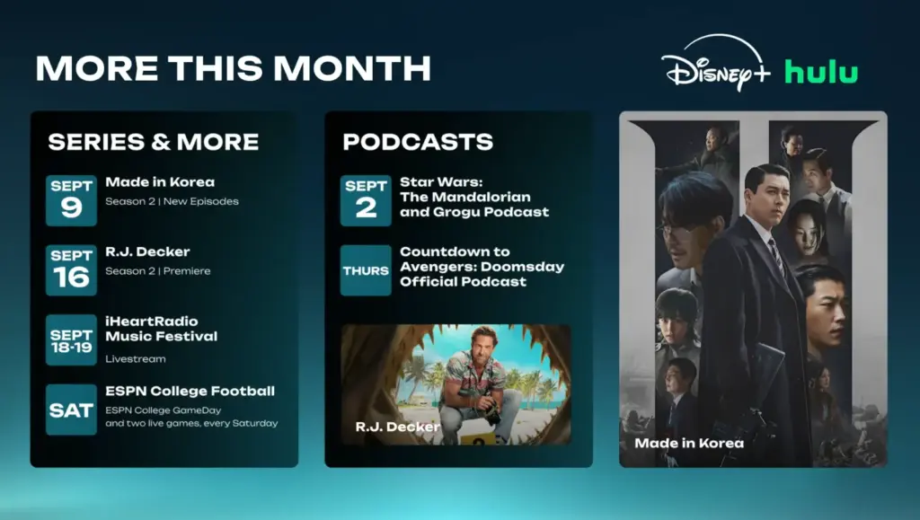 New on Disney Plus and Hulu in September 2026