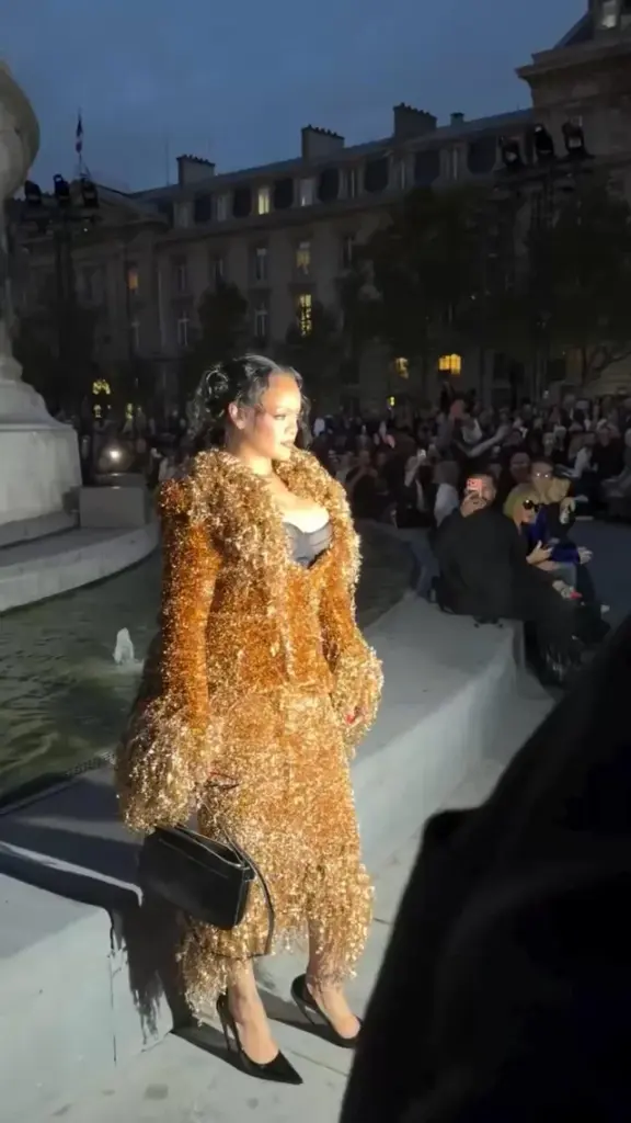 Rihanna attending Matières Fécales Spring Summer 2027 in Paris