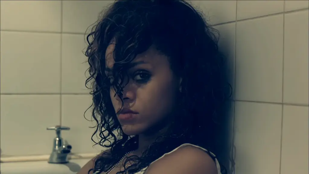 Rihanna in a still from the We Found Love music video