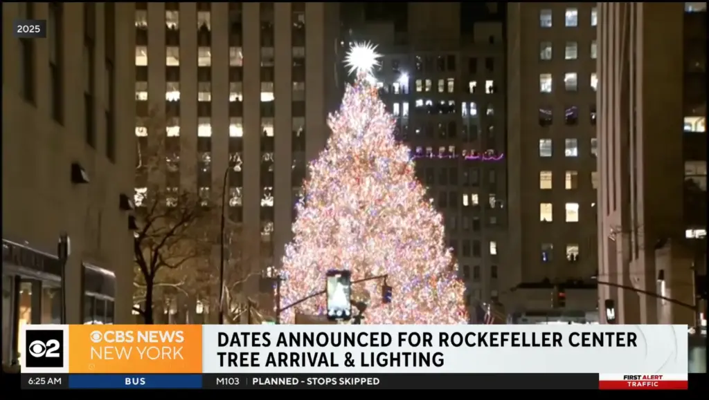 Rockefeller Center holiday season scene from the first video