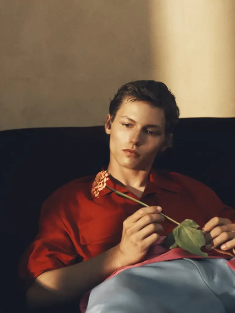 Fresh Faced Model Roman Lenoir For Baisi Guadagnino Collection