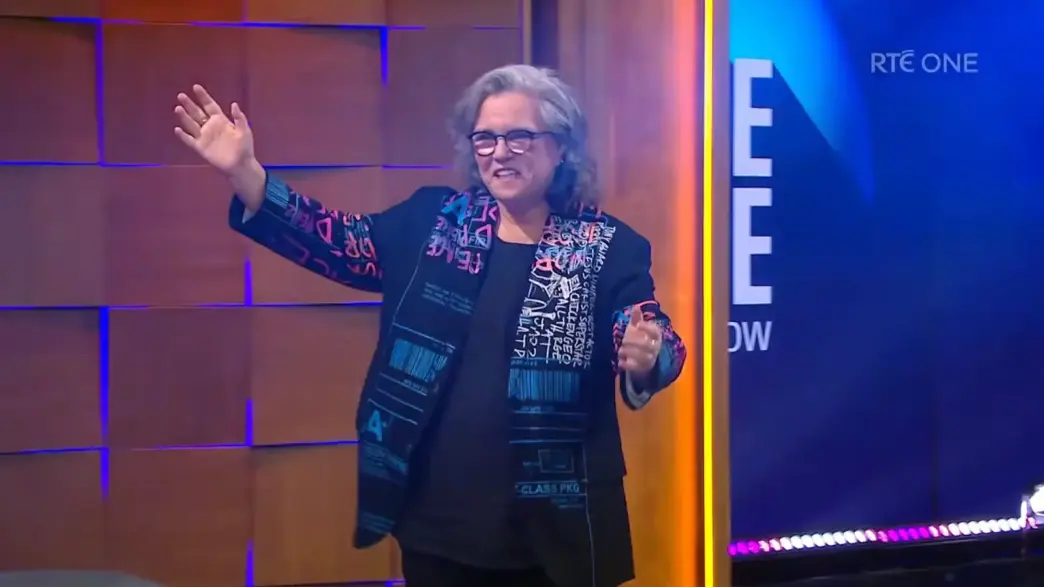 Rosie O'Donnell during her 2026 appearance on RTÉ One's The Late Late Show