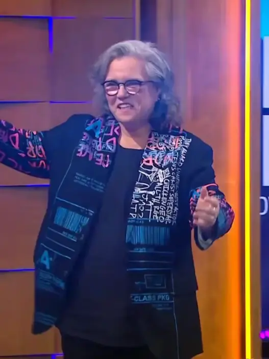 Rosie O'Donnell during her 2026 appearance on RTÉ One's The Late Late Show