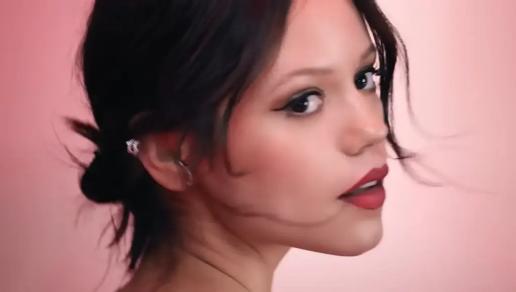 Jenna Ortega in Dior Rouge Dior On Stage Ink Blur Matte campaign imagery