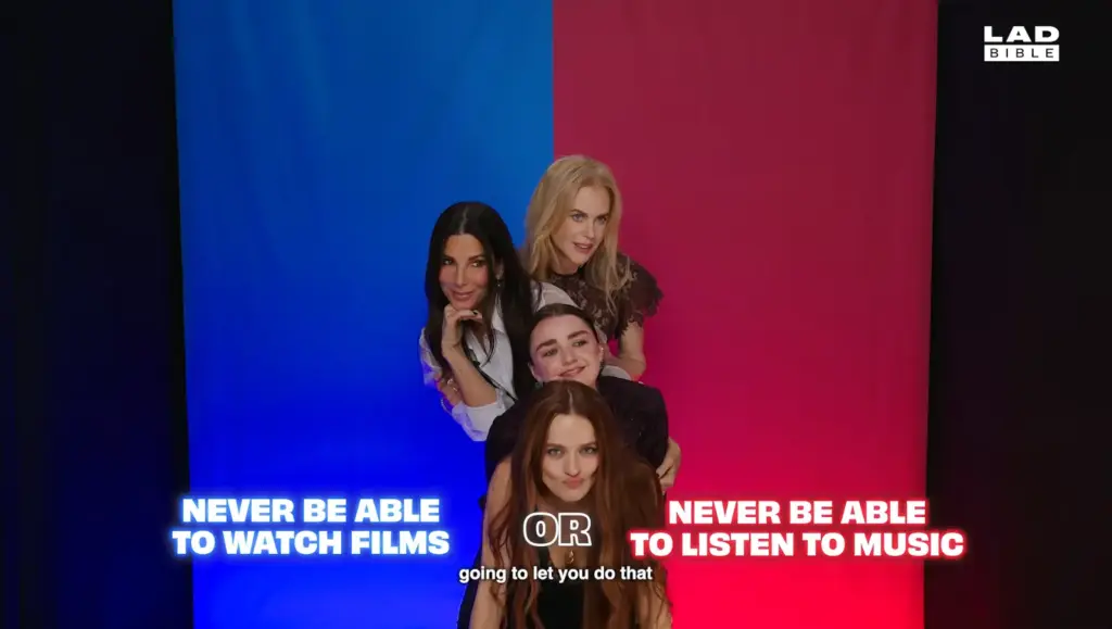 Sandra Bullock and the Practical Magic 2 cast in LADbible Entertainment's Would You Rather game