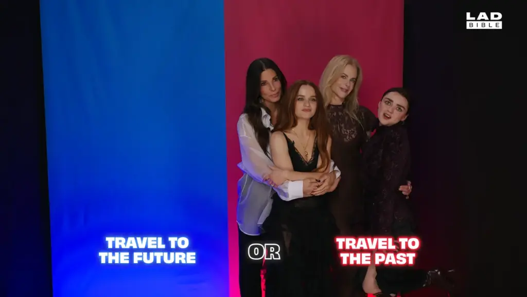 Joey King and Maisie Williams with the Practical Magic 2 cast in a LADbible Entertainment video
