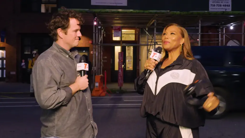 Queen Latifah during her Track Star music challenge