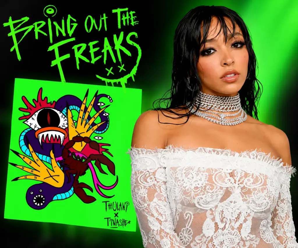 Tinashe with artwork for Thulani featuring Tinashe’s Bring Out the Freaks