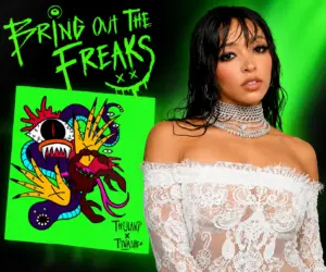 Tinashe with artwork for Thulani featuring Tinashe’s Bring Out the Freaks
