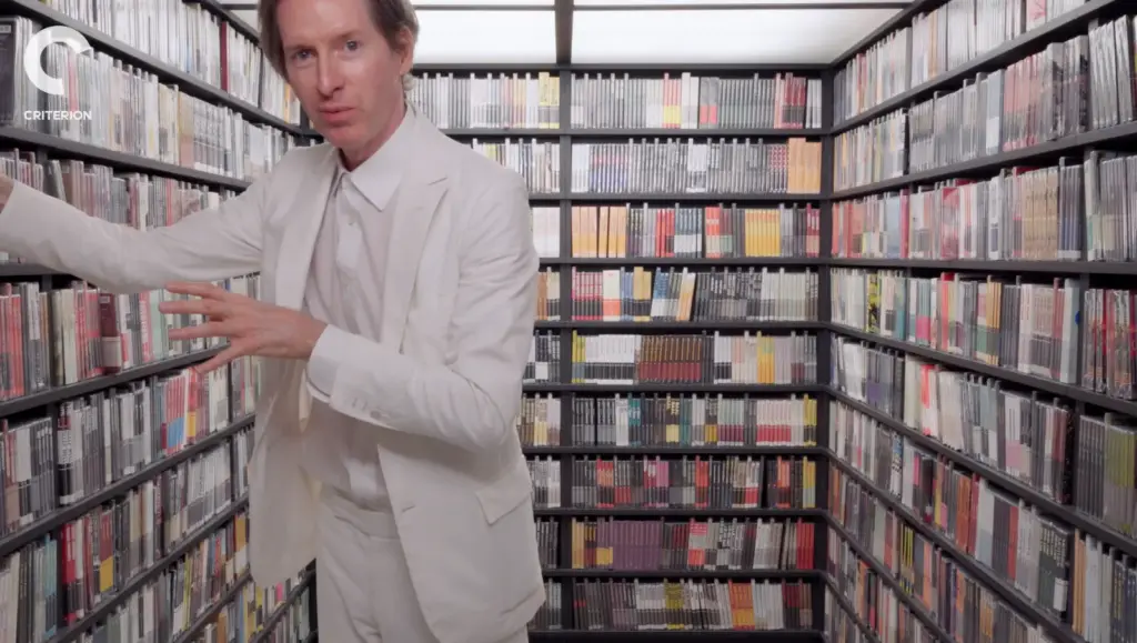 Wes Anderson choosing films inside Criterion's Mobile Closet