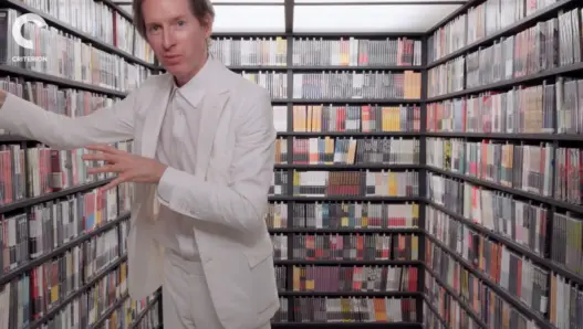 Wes Anderson inside Criterion’s Mobile Closet at the Hollywood Bowl