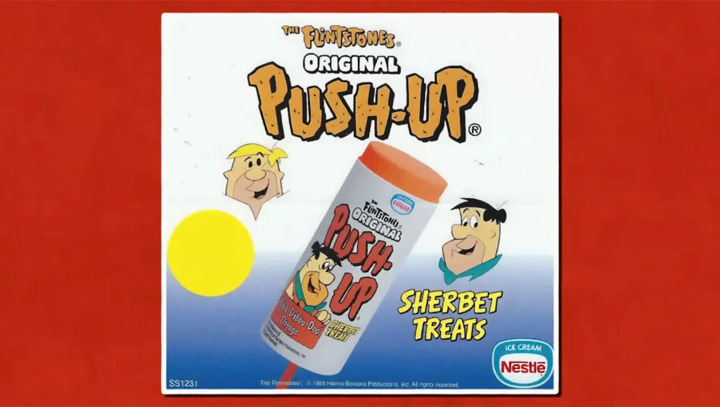 Flintstones Push-Ups shown in Weird History Food’s nostalgic frozen treat video