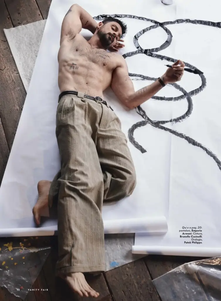 Michele Morrone in the Vanity Fair Italia Volo alto editorial