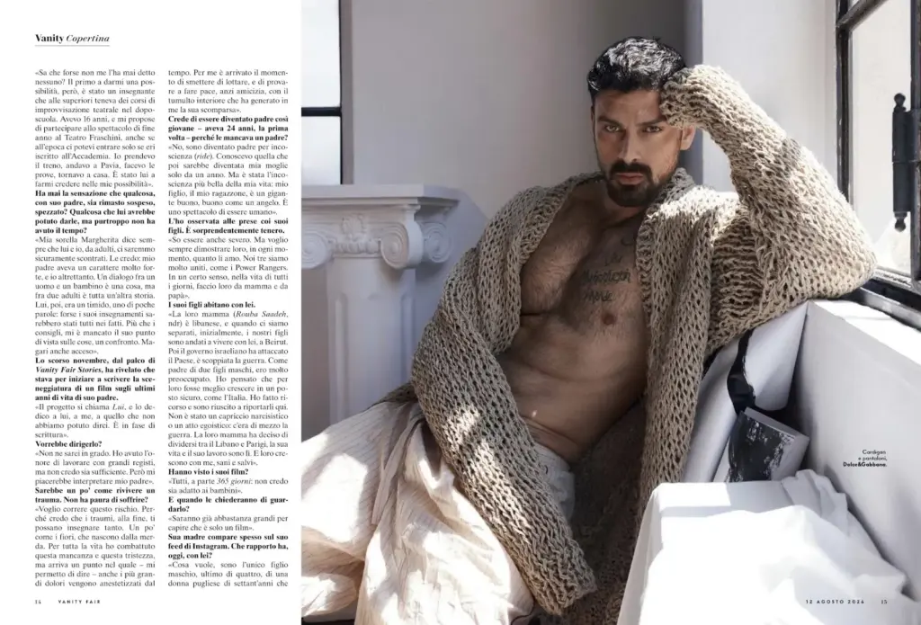 Michele Morrone in the Volo alto editorial for Vanity Fair Italia
