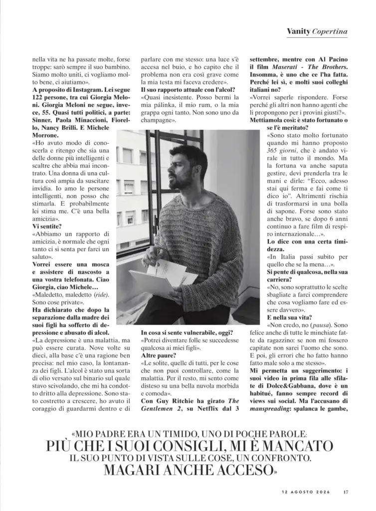 Michele Morrone in Volo alto for Vanity Fair Italia