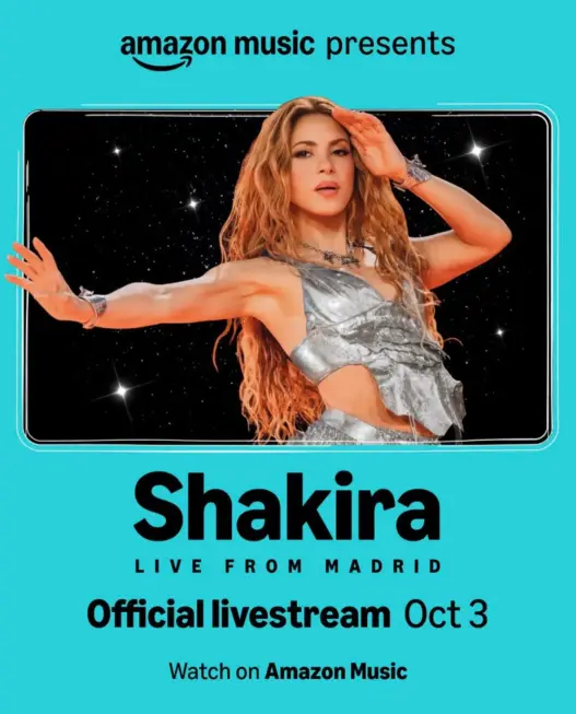 Shakira during Amazon Music’s Live from Madrid presentation