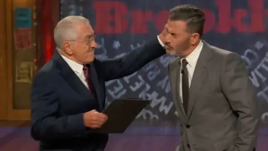 Robert De Niro portraying FCC Chairman Brendan Carr on Jimmy Kimmel Live