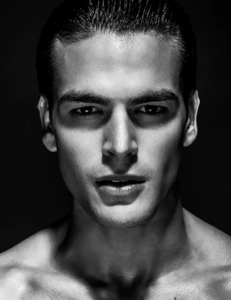 Model Denver Smith In Black & White Editorial