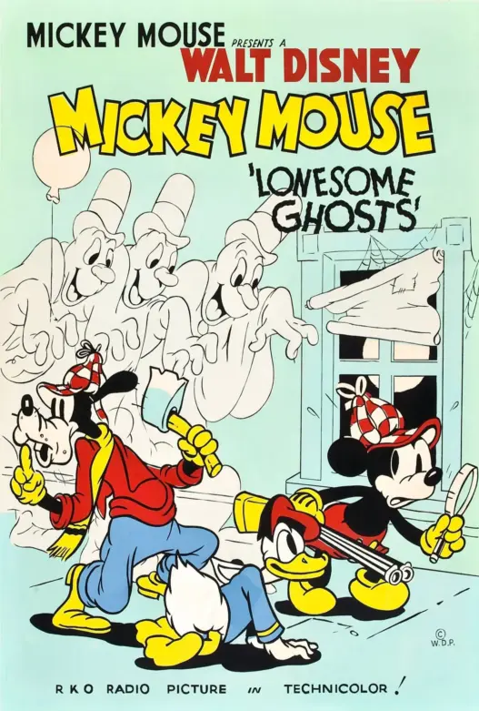 Mickey Mouse, Donald Duck and Goofy in the 1937 animated short Lonesome Ghosts