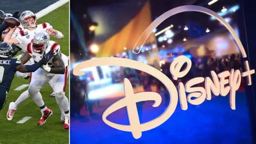 Disney promotional image for Super Bowl LXI streaming on Disney Plus