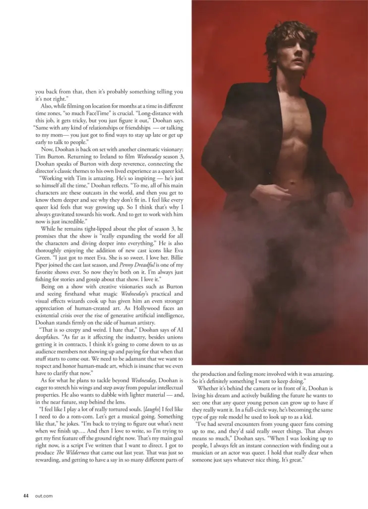 Hunter Doohan for Out magazine July August 2026