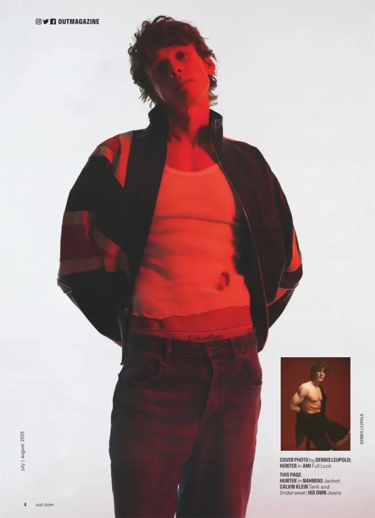 Hunter Doohan photographed for Out magazine by Dennis Leupold