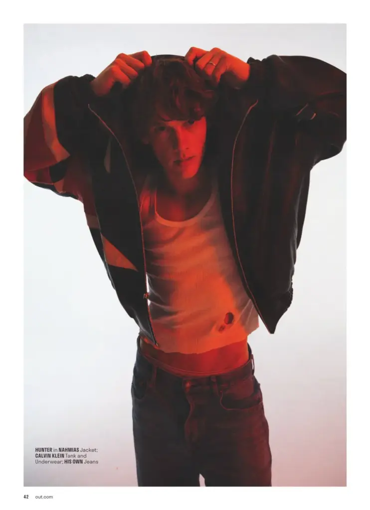 Hunter Doohan for Out magazine photographed by Dennis Leupold