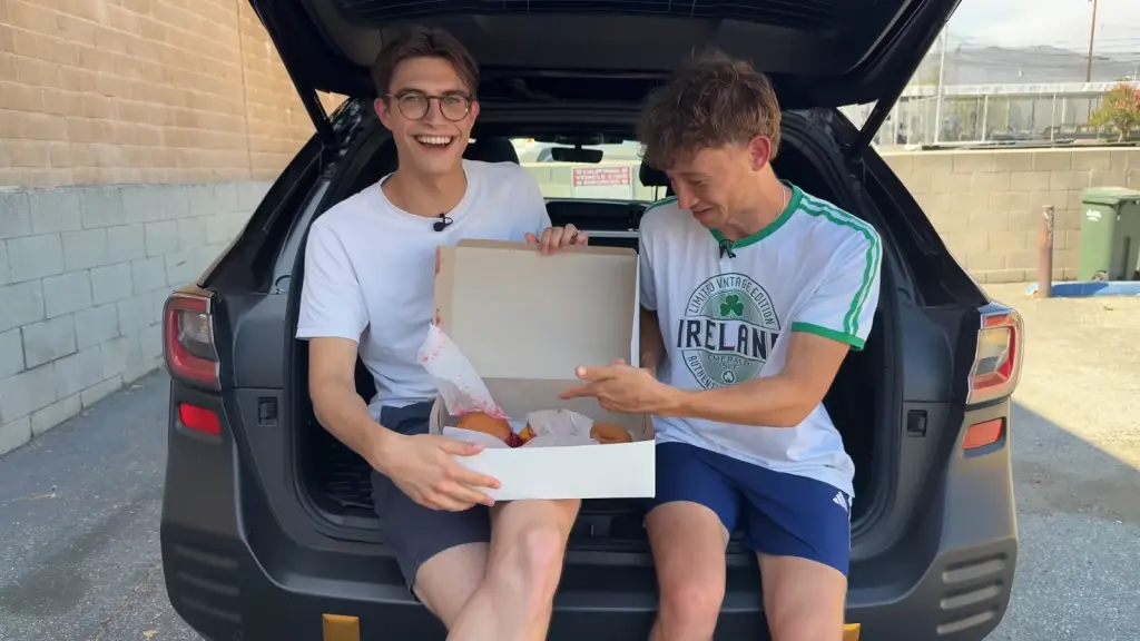 Max and Armand during their American donut taste test