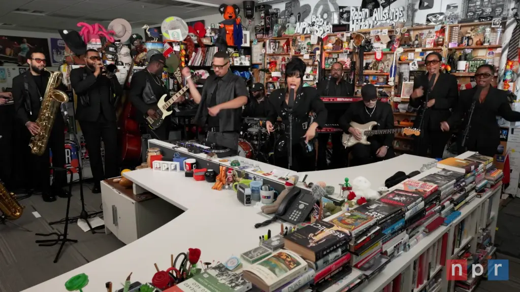 Cardi B in her NPR Music Tiny Desk Concert performance, October 2026