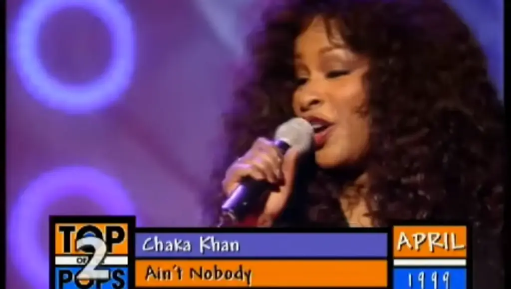 Chaka Khan during her Top of the Pops performance of Ain't Nobody