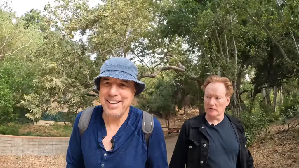 Kevin Nealon and Conan O'Brien during their Hiking With Kevin hike