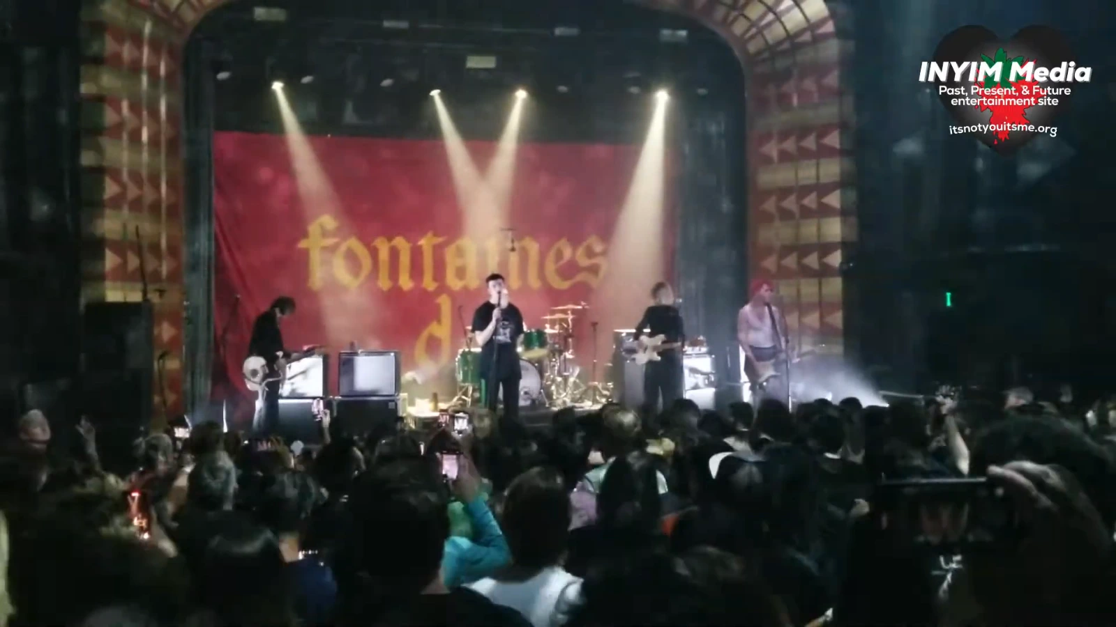 View of Fontaines D.C. live at The Regent Theater during the May 19, 2022 show, from INYIM Media video