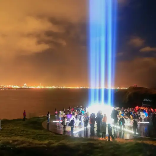 IMAGINE PEACE TOWER on Viðey Island in Reykjavík, Iceland
