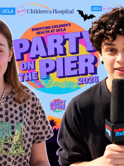 Halloween-themed editorial composite featuring Isaac Ordonez and Marta Kessler with INYIM Media microphones at Party on the Pier 2026