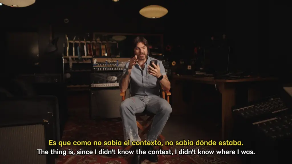 Juanes reflecting on his musical career in the retrospective video