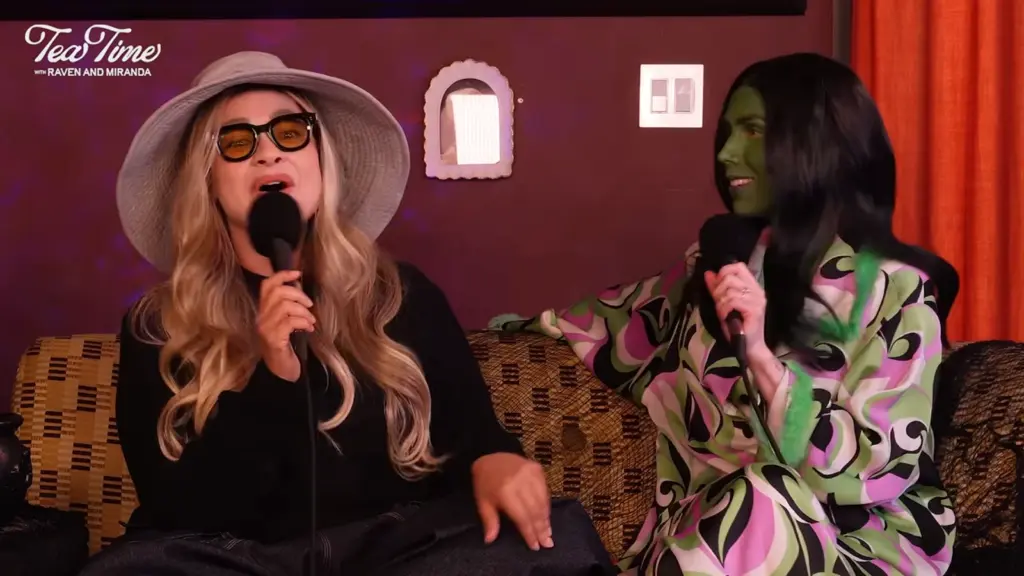 Raven-Symoné and Miranda Maday with Kyle Massey during their Halloween Tea Time episode