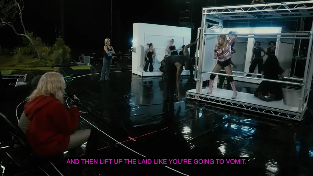 Behind-the-scenes frame from Madonna’s 2026 MTV VMAs rehearsal video