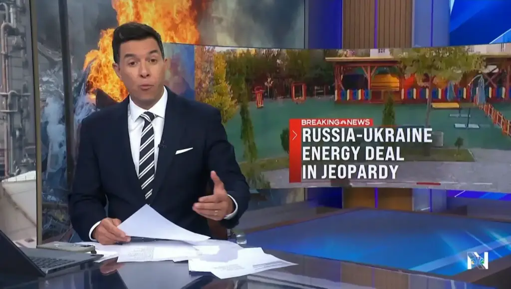 Tom Llamas during the Oct. 12 episode of NBC Nightly News