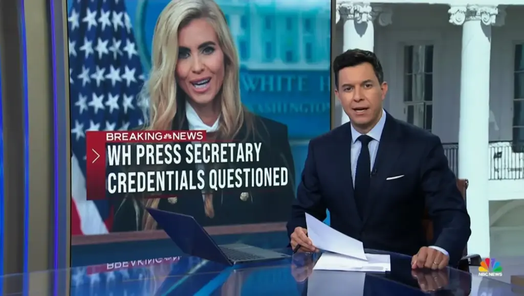 NBC Nightly News graphic about White House press secretary Katie Zacharia