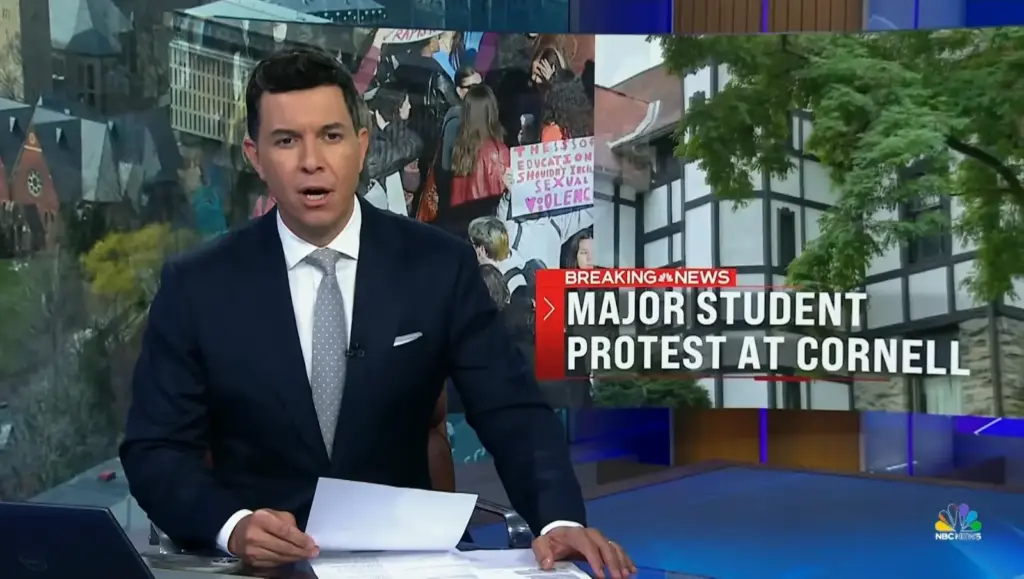 NBC Nightly News report on major student protests at Cornell University