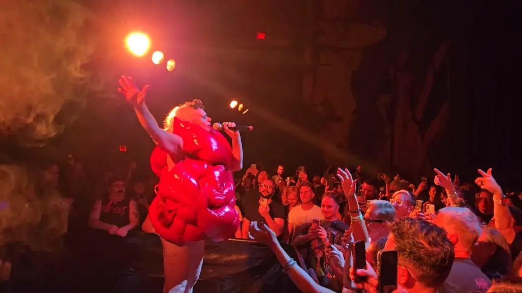 Peaches during the No Lube So Rude Tour concert at The Fonda Theatre in Hollywood, October 17, 2026; INYIM Media original photography