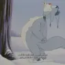 Hand-drawn winter scene from Prada's Holiday 2026 campaign, Drawing Prada: Animated by Hand, featuring an animated character in a snowy landscape.